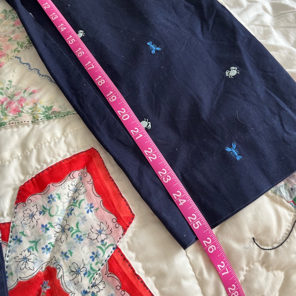 Talbots Navy Chino Pants with Blue and White Embroidery and matching Cardigan - Picture 8 of 9